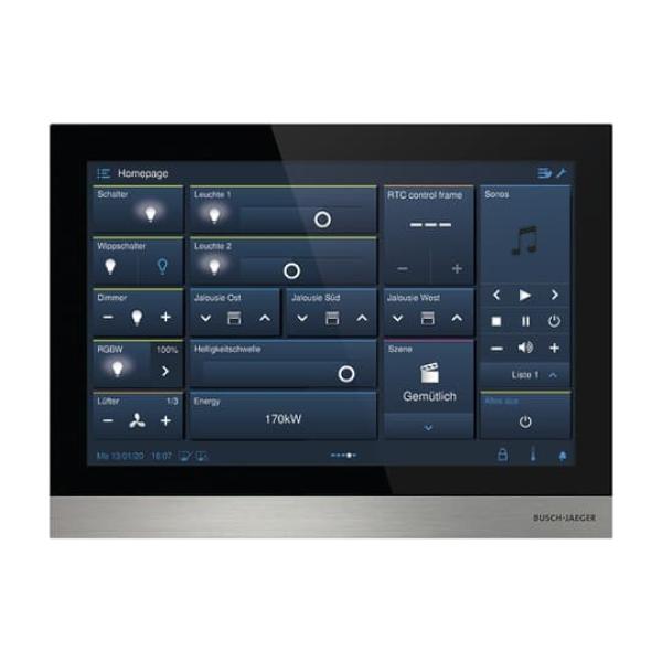 Busch-Jaeger Busch Welcome IP, Bedienpanel IP touch 10 Zoll, LAN/LAN mit Raumtemperaturregler, Farbe: schwarz (H8237-5B-03)